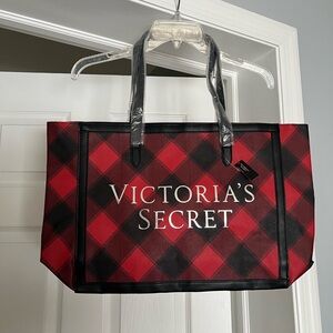 Victoria's Secret Red and Black Plaid Tote